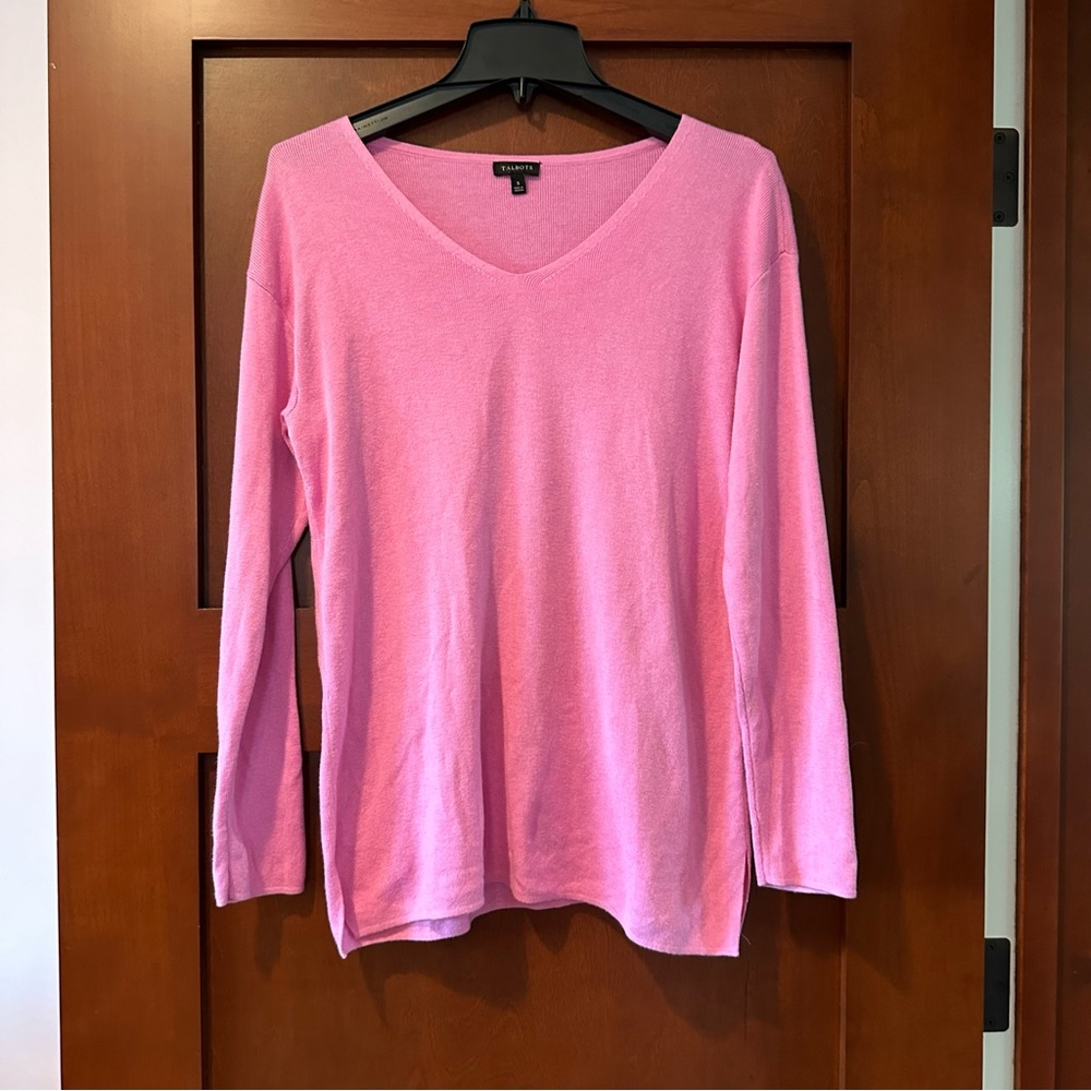 Talbots V Neck Split Side Sweater Pullover